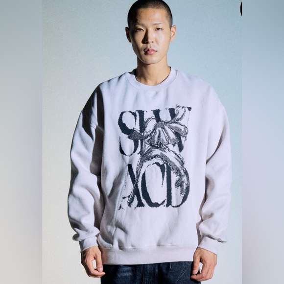 Slow Acid Gray Graphic Crewneck Sweatshirt Size Large EUC! - Picture 1 of 9